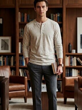 J. Crew "Broken-In Knit Goods" Long-Sleeve Henley